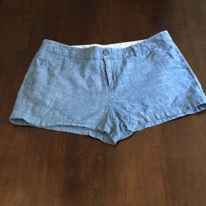 Linen-look but 100% cotton chambray shorts